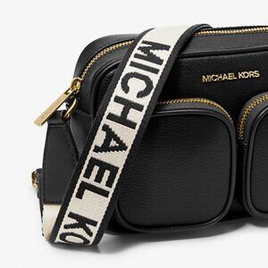 SOLD ! Michael Kors Black Crossbody Bag with Gold Accents